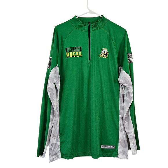 Colosseum Men's Oregon Ducks Military Appreciation Raglan Quarter Zip Sz XL - Picture 1 of 8